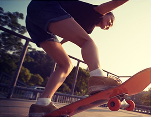 Kid skateboarding at the skate park